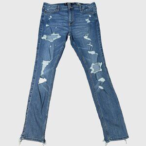 Hollister Classic Stretch Women's High-Rise Super Skinny Ripped Jeans 15R W32L30